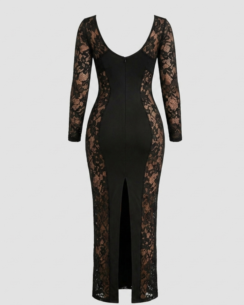 Ningaabii - Long Maxi Lace Dress - Indigenous Luxury Shapewear