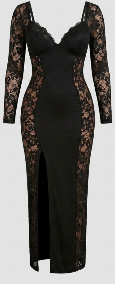 Ningaabii - Long Maxi Lace Dress - Indigenous Luxury Shapewear