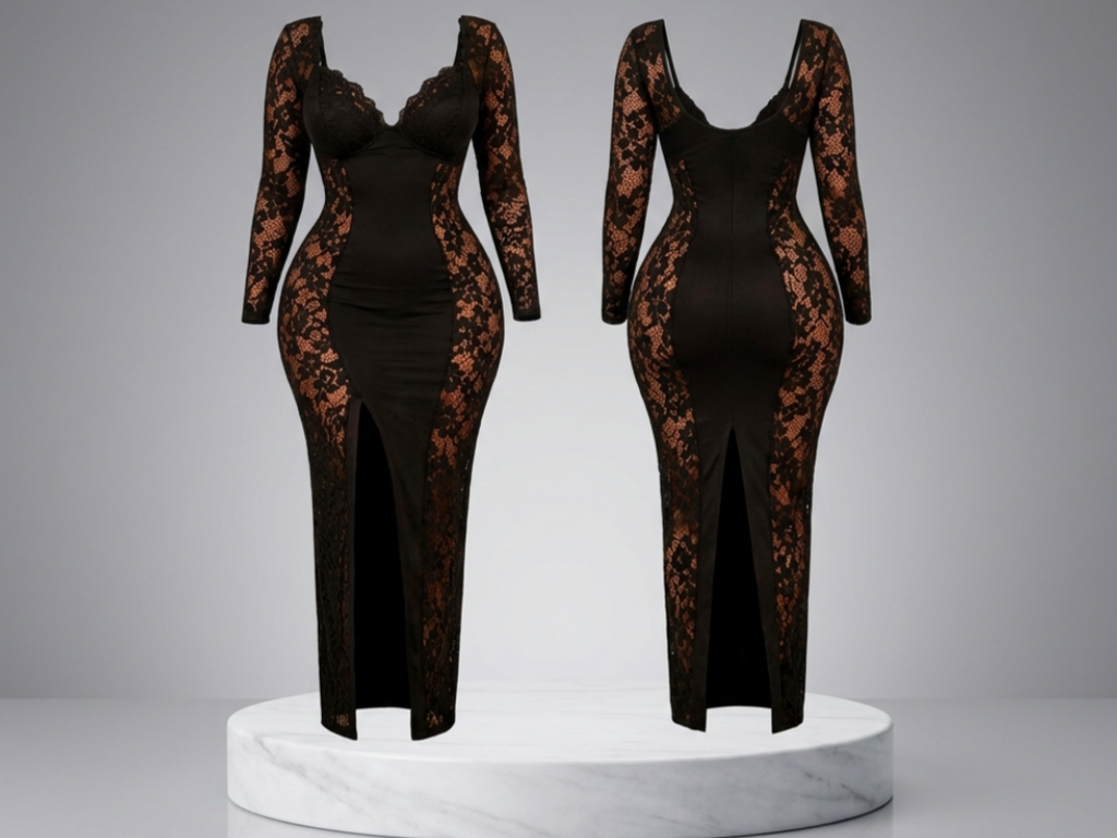 Ningaabii - Long Maxi Lace Dress - Indigenous Luxury Shapewear