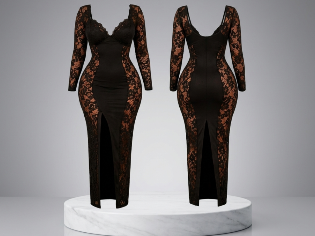 Ningaabii - Long Maxi Lace Dress - Indigenous Luxury Shapewear