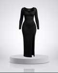 Ningaabii Long Sleeve Ruffle Dress - Indigenous Luxury Shapewear