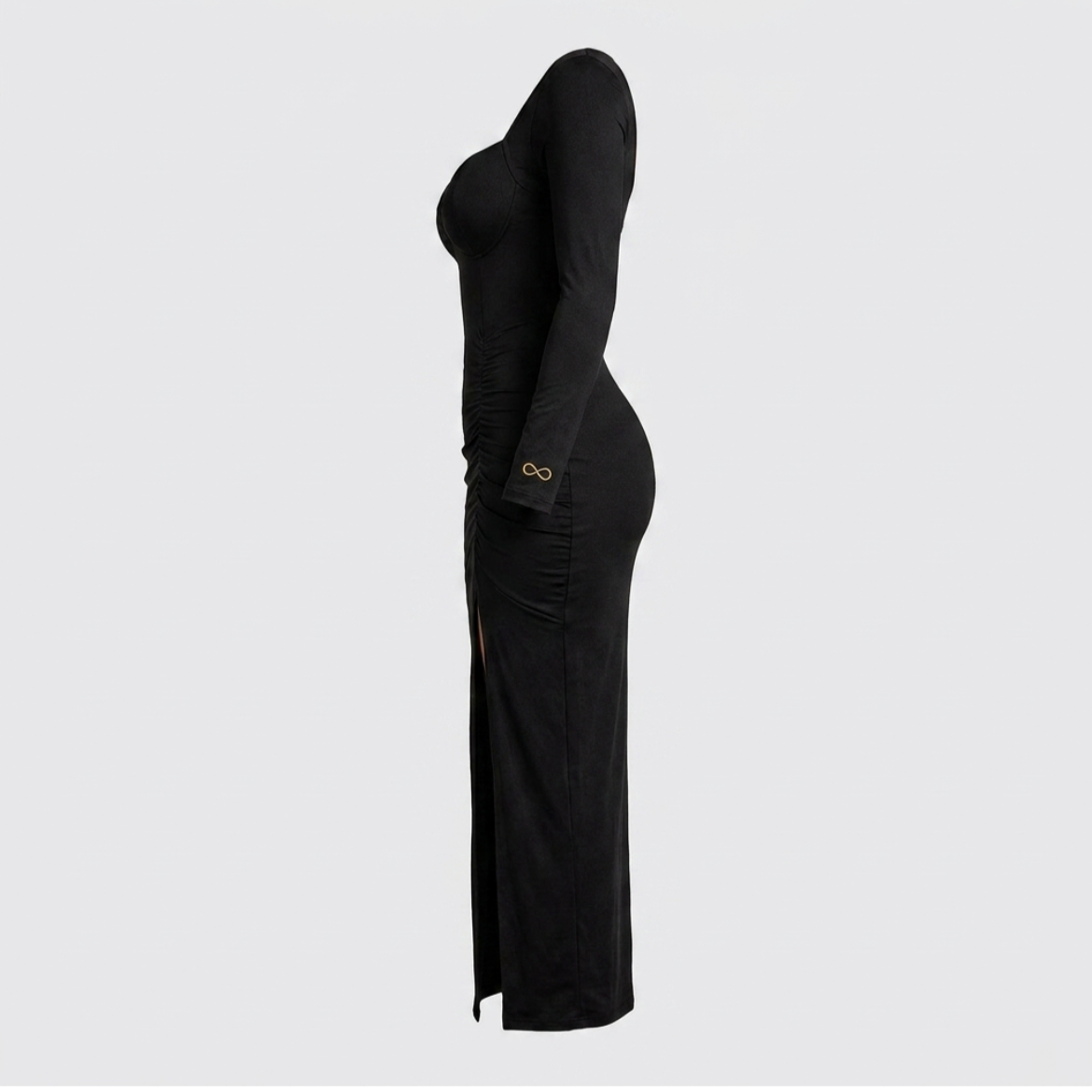 Ningaabii Long Sleeve Ruffle Dress - Indigenous Luxury Shapewear
