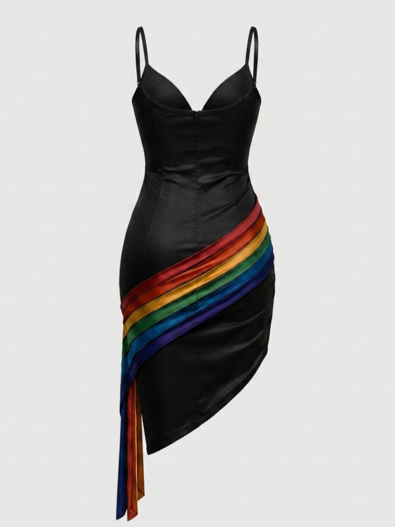 Ningaabii - Rainbow Silk Dress - Indigenous Luxury Shapewear