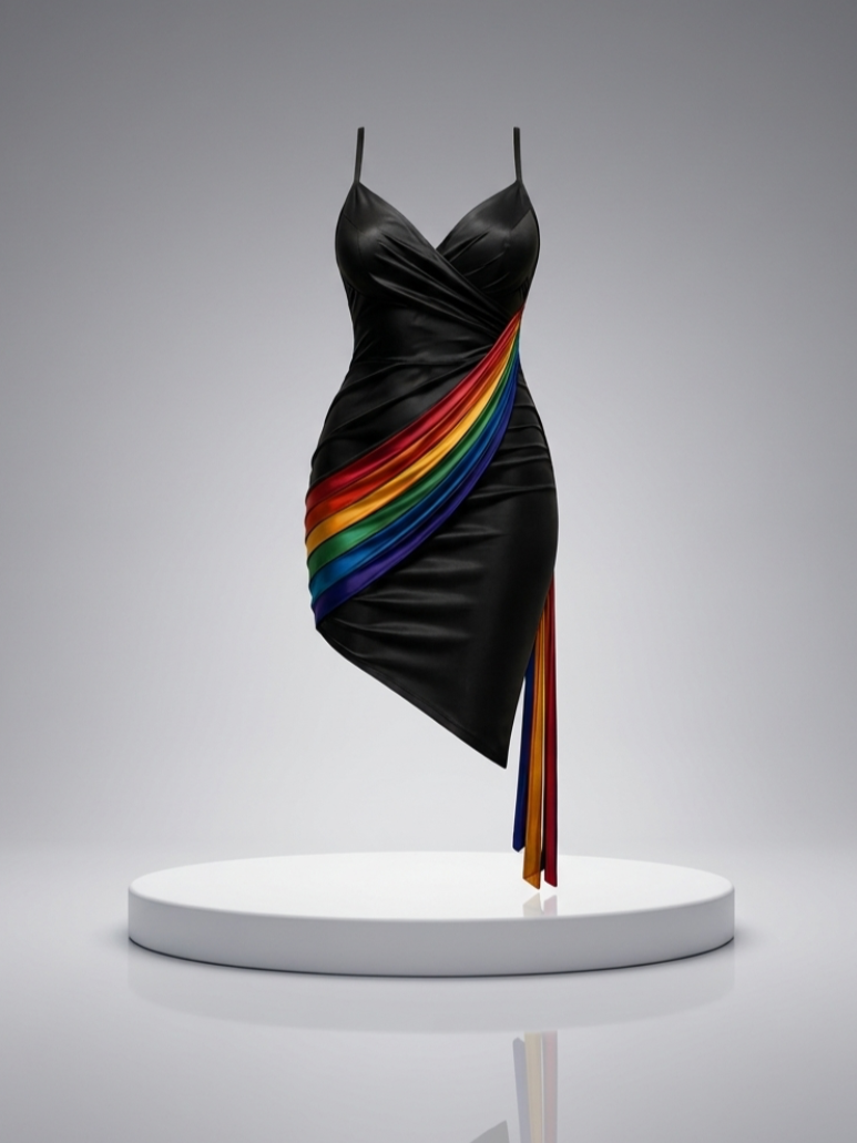 Ningaabii - Rainbow Silk Dress - Indigenous Luxury Shapewear