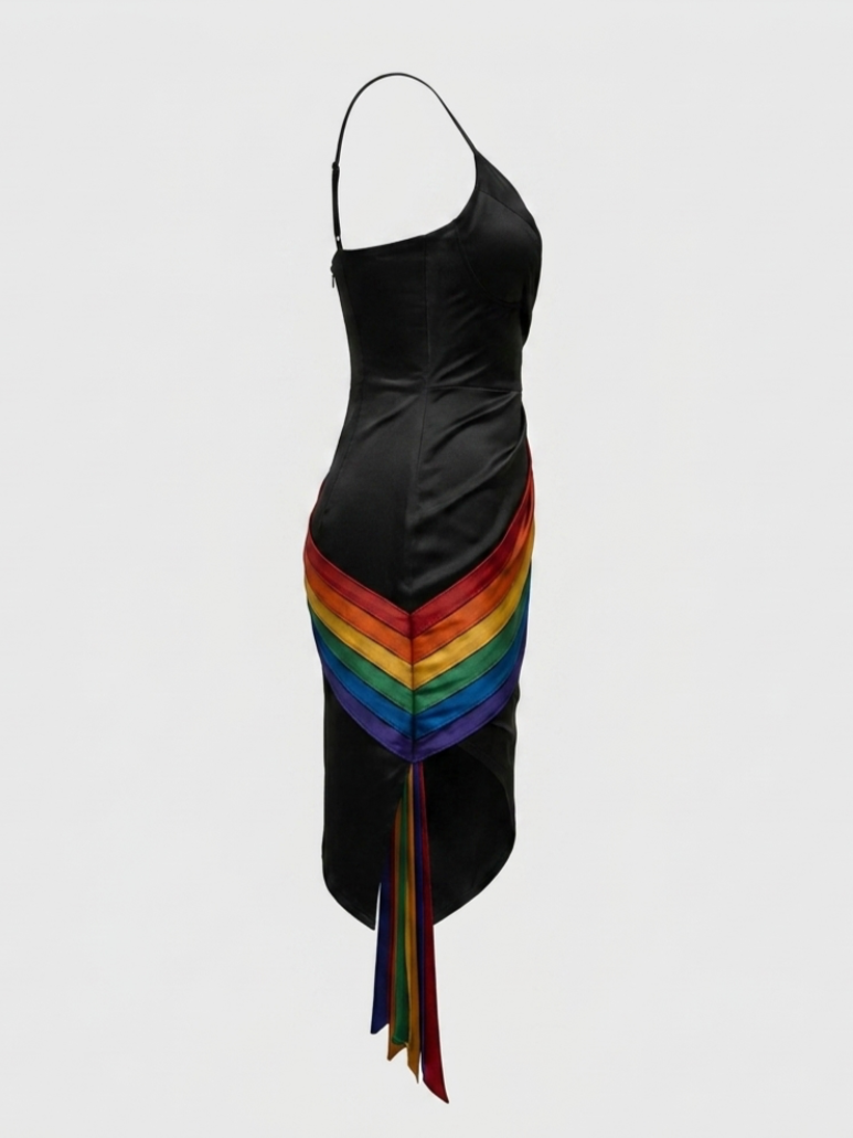 Ningaabii - Rainbow Silk Dress - Indigenous Luxury Shapewear